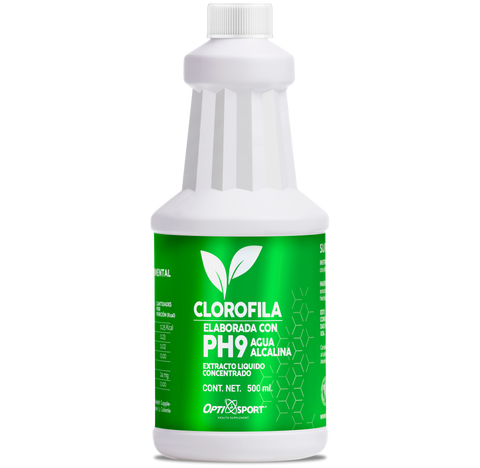 6 Botellas (500ml) de Clorofila Líquida Concentrada con PH9 + Agua Alcalina