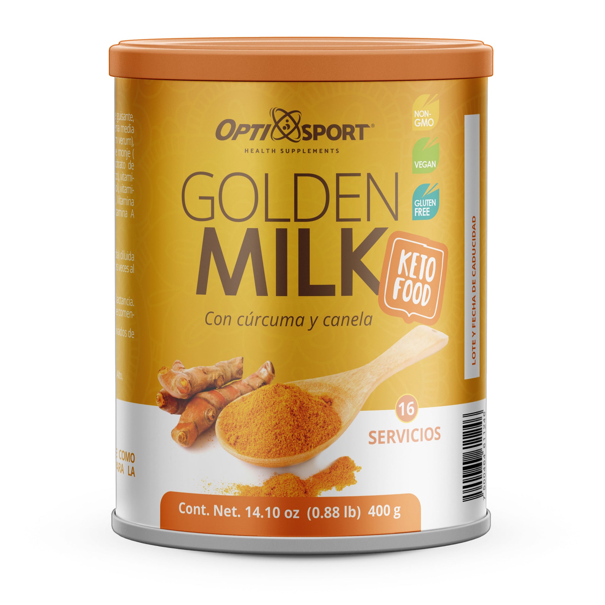 Golden Milk Polvo de Leche Dorada + Cúrcuma + Canela | Lata de Golden Milk con 400g | Suplemento