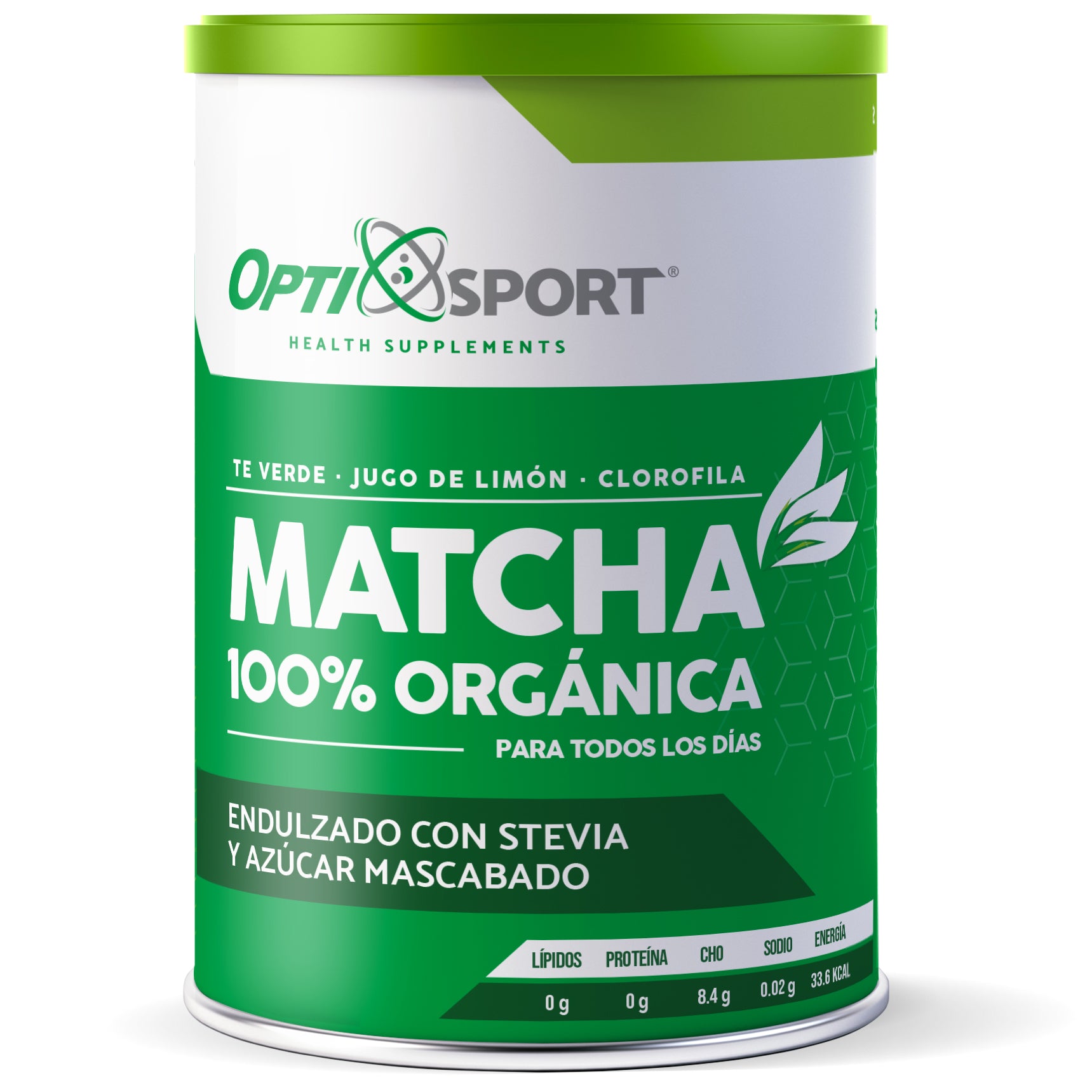 Matcha Orgánica en Polvo | Concentrado Puro de Te Verde + Jugo de Limón + Clorofila, Lata con 400 gr | Super Food | Suplemento Té Verde Matcha