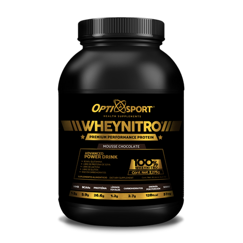 WHEYNITRO Proteína de Suero + HMB + BCAAs | 65 servicios Bote 2275 grs | Sabor Chocolate