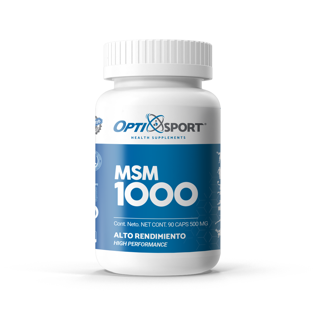 Cápsulas de MSM 1000 | Suplemento | Metilsulfonilmetano MSM | Envase con 90 cápsulas de 500 mg c/u